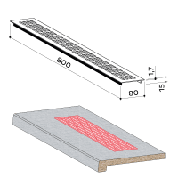 Fensterbank-Lüftungsprofil 800×80mm Fensterbank-Lüftungsprofil 800×80mm